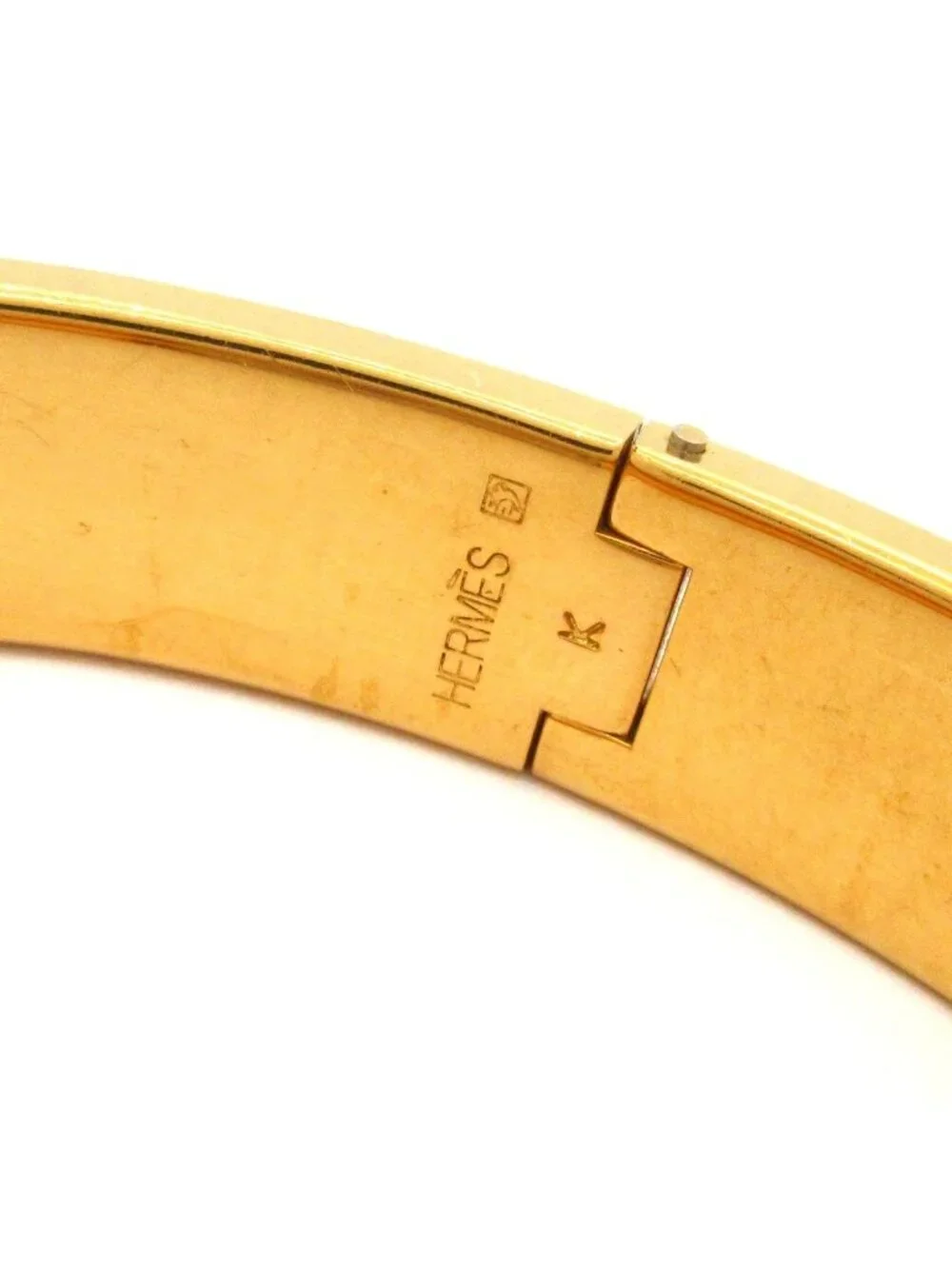 Hermes Bangle Clic H Gold Orange Bracelet